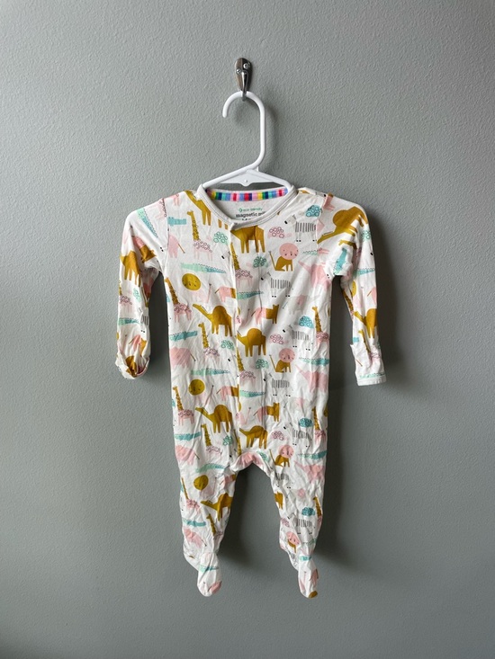 Magnetic Me Other - Magnetic Me Baby Modal Footie Sleeper Pink Animals ‘Fast & Furiest’